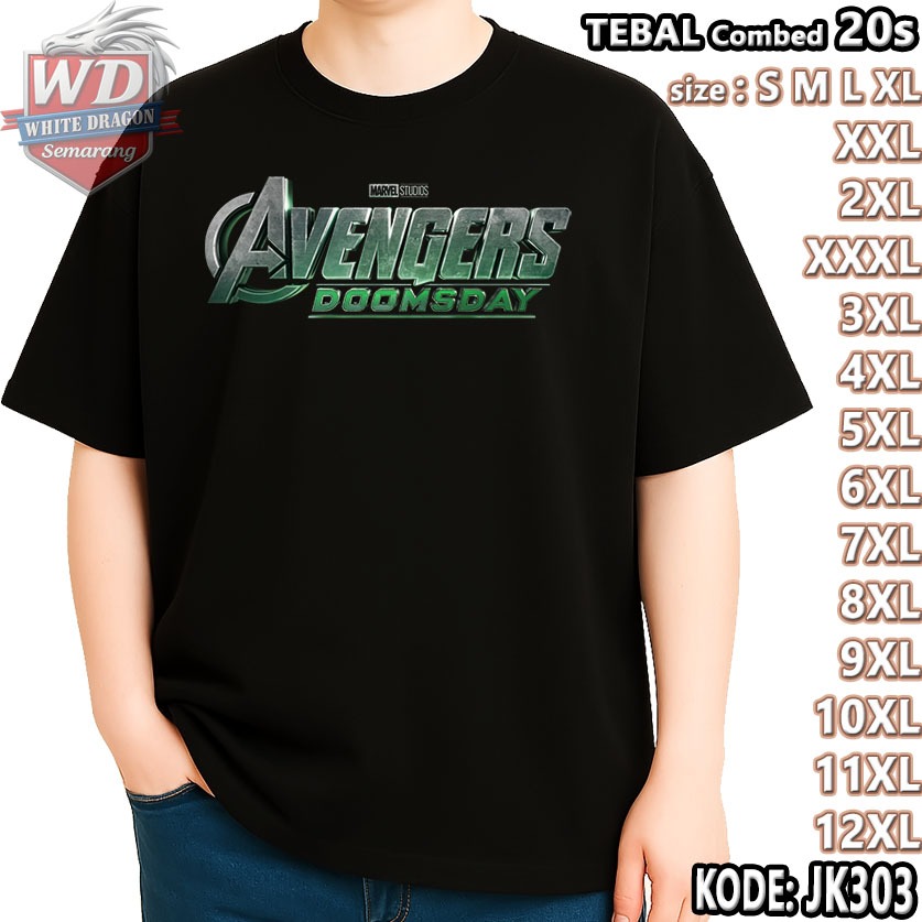 AVENGERS DOOMSDAY เสื้อยืดขนาดใหญ่ รหัส JK303 JUMBO 2XL 3XL 4XL 5XL 6XL 7XL 8XL 9XL 10XL 11XL 12XL
