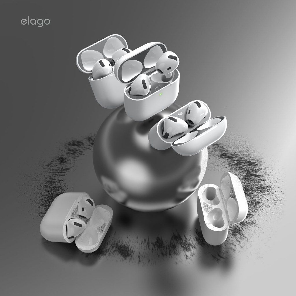 Elago Dust Guard Airpods 4 / 4 ANC ฟิล์มกันฝุ่นสติกเกอร์ป้องกันฝุ่นต้นฉบับใหม่