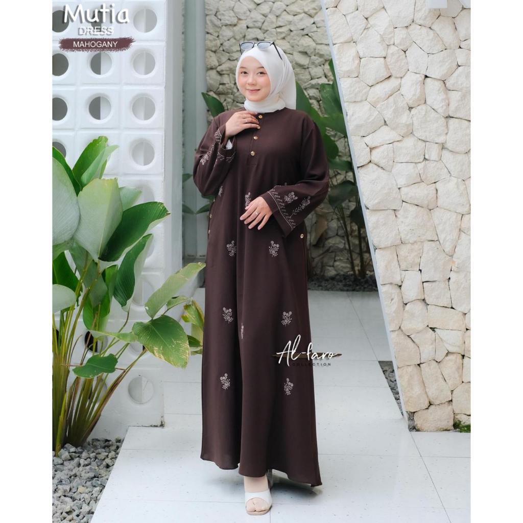 ABAYA ARUNA MUTIA ALFARO DRESS SARINA EMBROIDERED SLEEVES