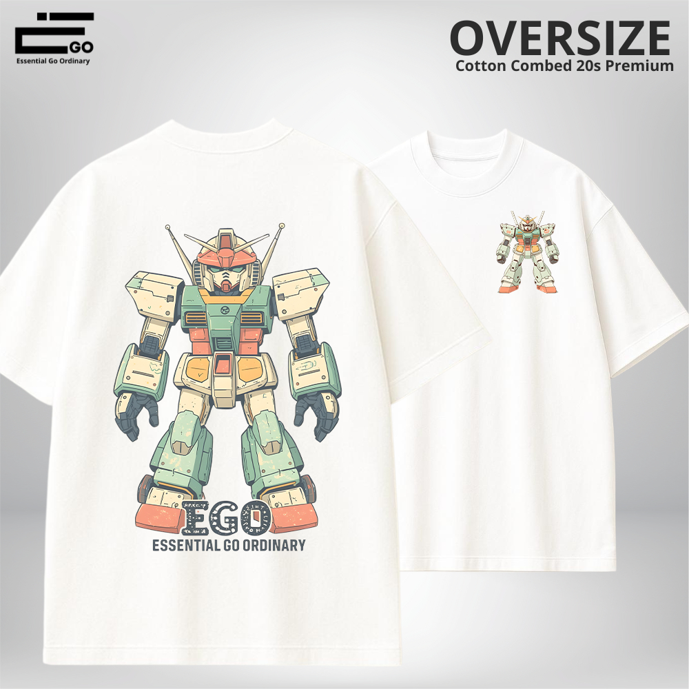EGO GUNDAM Chibi เสื้อยืด OVERSIZE Unisex Cotton 20s Premium