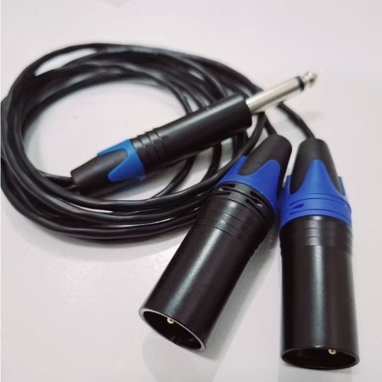 Akai 6.5 มม.ถึง 2x Jack XLR MAN 3 PIN 1 เมตรสายสาขาแจ็คมาตรฐานญี่ปุ่น