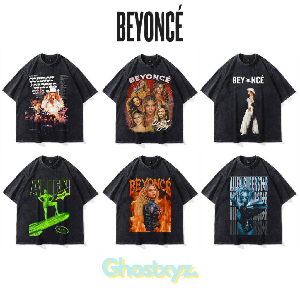 Ghostxyz เสื้อยืด Beyonce Wash Oversize Vintage Tee