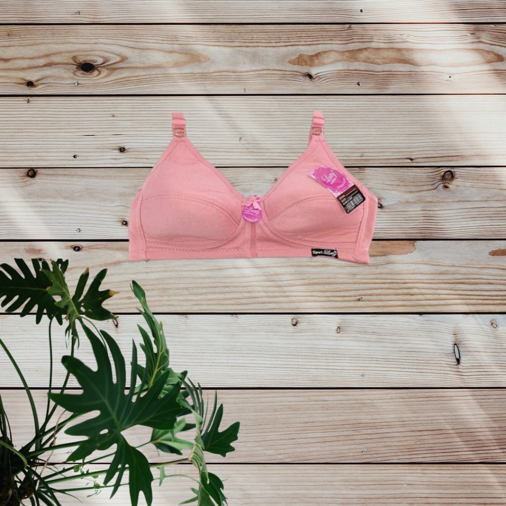 สปอร์ตบรา Lutty K2 | ผู้หญิง Thin Foam BRA ไม่มีลวด 2 ปุ่มสามารถเลือกสีชมพูได้ (1 ชิ้น) LUTTY WOMENS