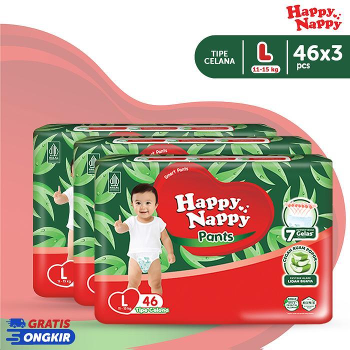 [3 BALL] Happy Nappy Smart Pants L46s TRIPLEPACK - กางเกงผ้าอ้อมเด็ก