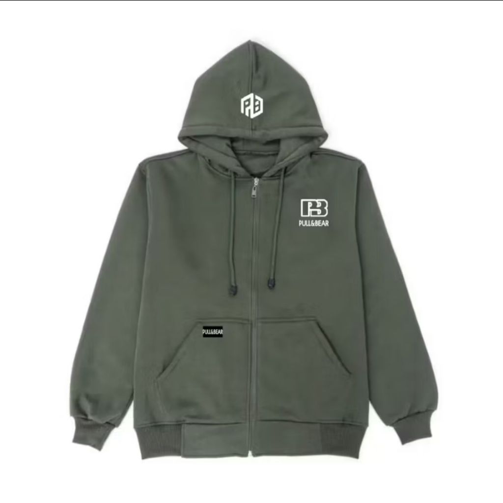 {ฟรีถุงกระดาษ} PULL AND BEAR BASIC HOODIE ZIPPER FOR MEN - WOMEN OVERSIZE PREMIUM QUALITY F7
