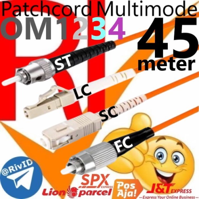 Patchcord 45m FC LC SC ST Multimode OM1 OM2 Om3 Om4 Patch Cord 45 เมตร Fiber Optic Multi Mode Simple