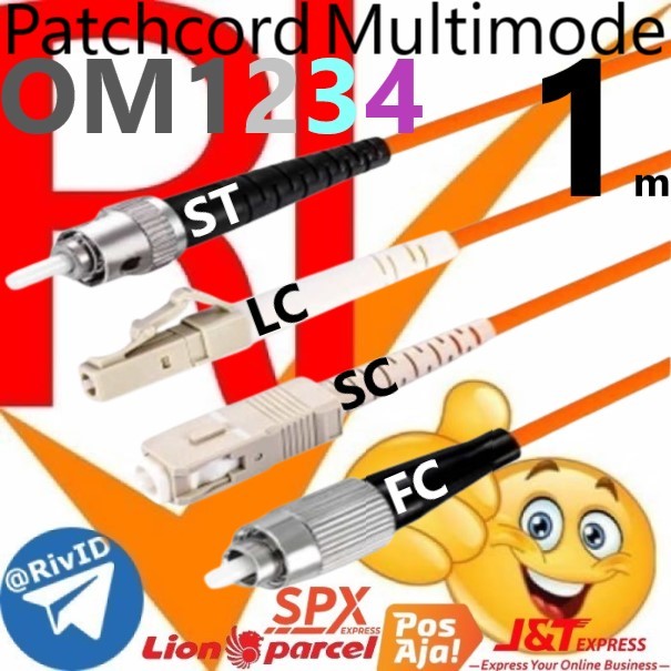 Patchcord 1m FC LC SC ST Multimode OM1 OM2 Om3 Om4 Patch Cord 1 เมตร Fiber Optic Multi Mode Simplex