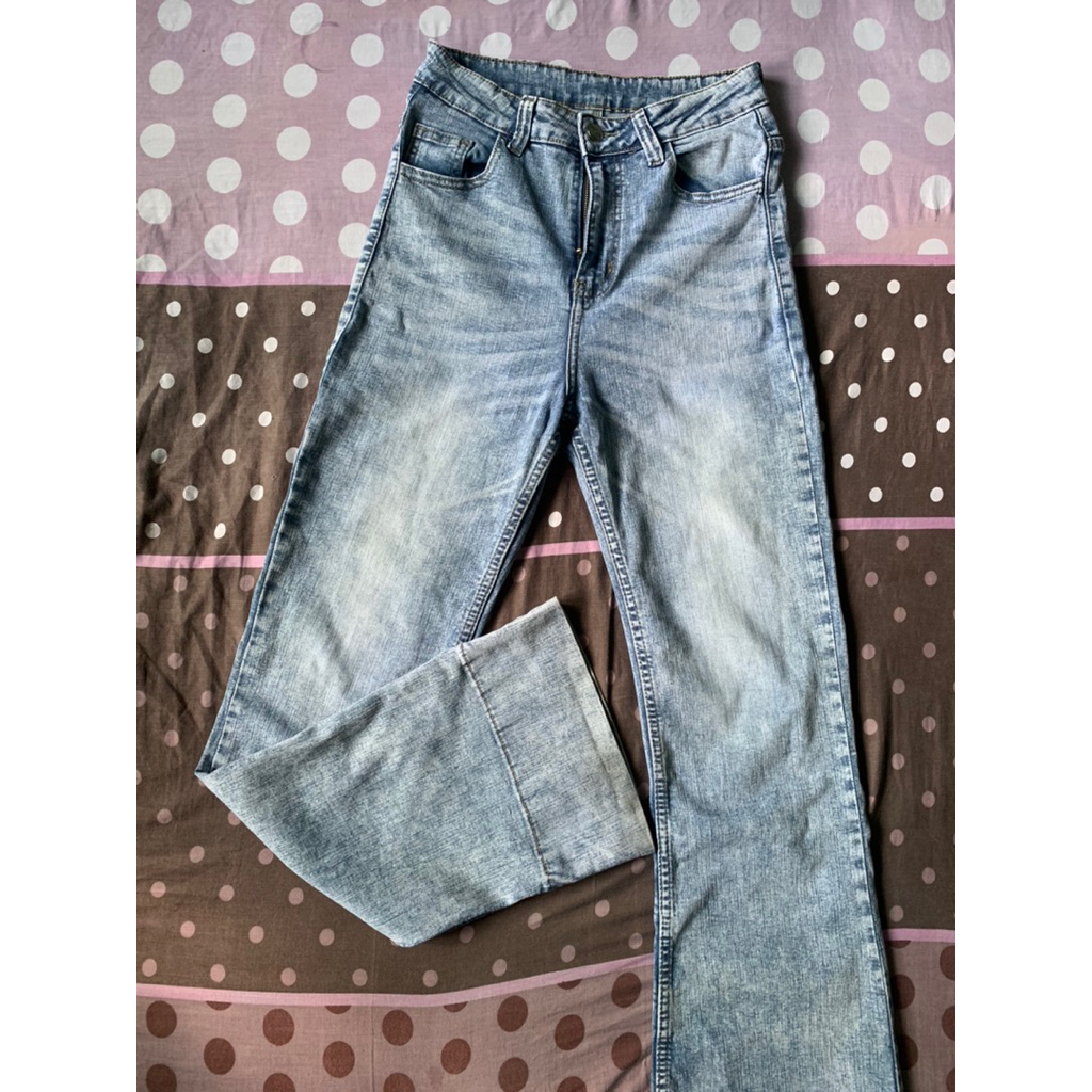 [PRELOVED] LADOUCE Mckenzie Cutbray Jeans GREY ISH SIZE 29