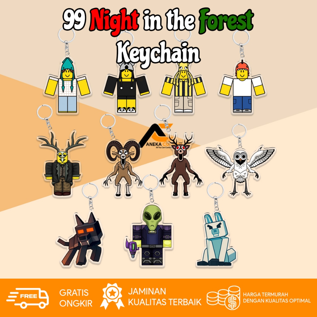 GANTUNGAN พวงกุญแจ 99 Night in the Forest Roblox Entity / พวงกุญแจอะคริลิค Roblox Entity 99 Night in