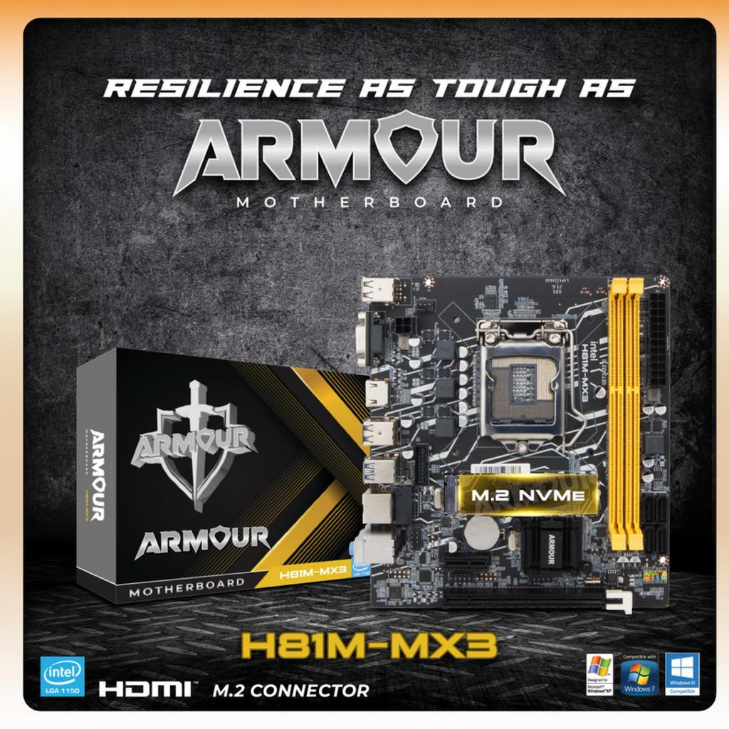ARMOUR H81M-MX3 LGA 1150 DDR3 Nvme Slot MOTHERBOARD