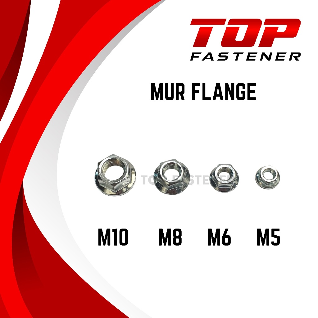 HEX FLANGE NUT M5 M6 M8 M10 KEY BOLT 8 10 12 14 5MM 6MM 8MM 10MM สีขาว