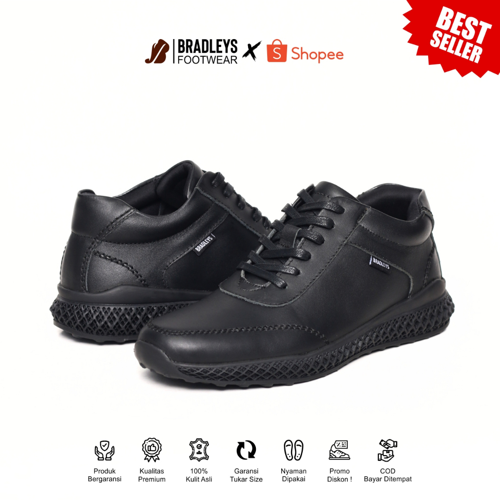Bradleys Koner TL Black Render - รองเท้าผ้าใบอย่างเป็นทางการของผู้ชาย