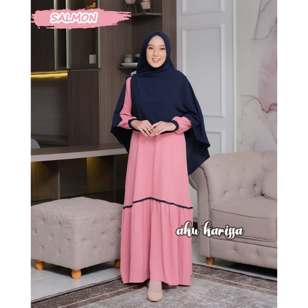 ZAIFA SET SYARI KU KARISSA, GAMIS SET HIJAB, CRINGKLE GAMIS