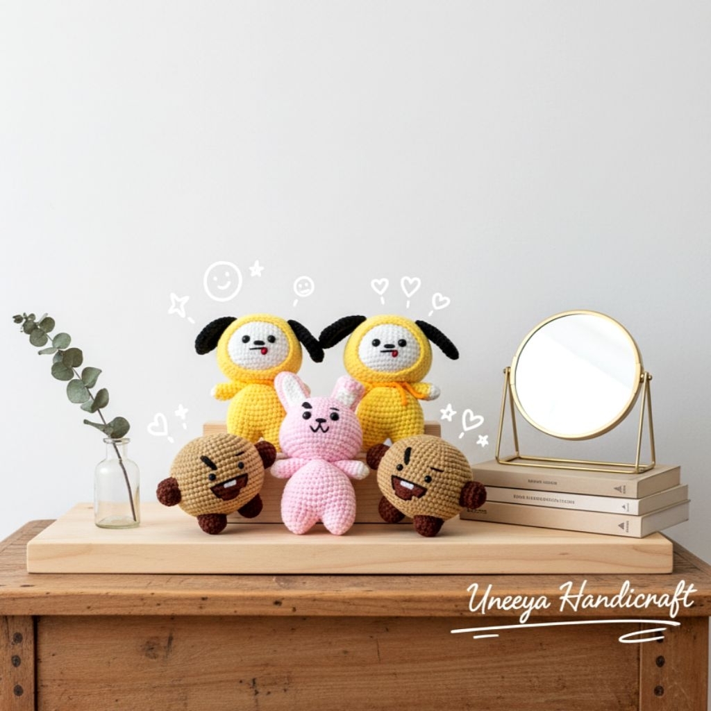 GANTUNGAN พวงกุญแจ Amigurumi BT21 ตุ๊กตาทํามือ || พวงกุญแจ Bt21