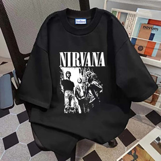 Cetakan Band Amerika NIRVANA Kaos Pria Terbaru 2024 Kaos Cotton Combed Kaos Cowok Distro