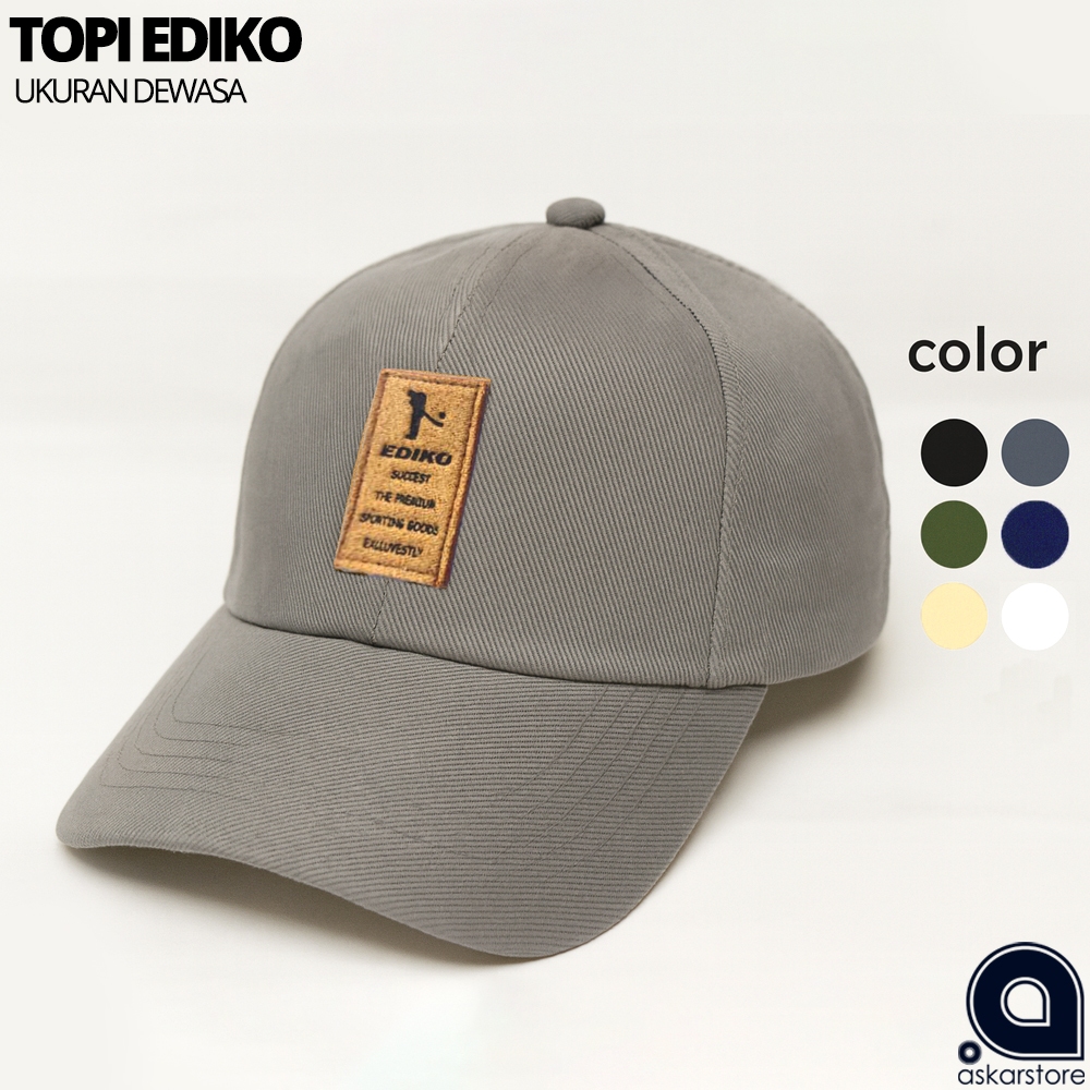 หมวก EDIKO ผู้ใหญ่ | หมวกเบสบอลสีพื้นพรีเมี่ยมวัสดุหนาและเท่สําหรับผู้ชายและผู้หญิง