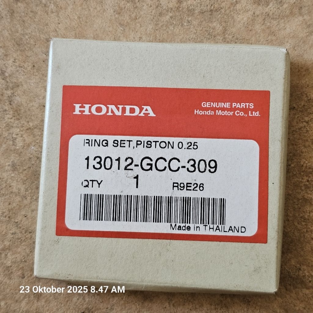 แหวนลูกสูบ Honda Vario 0.25 13012-GCC-309