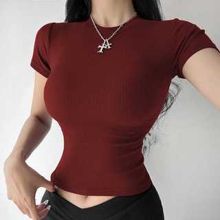 Baju Atasan Crop Top Wanita//Atasan Crop Top Lengan Pendek//Kaos atasan wanita crop top Korean style