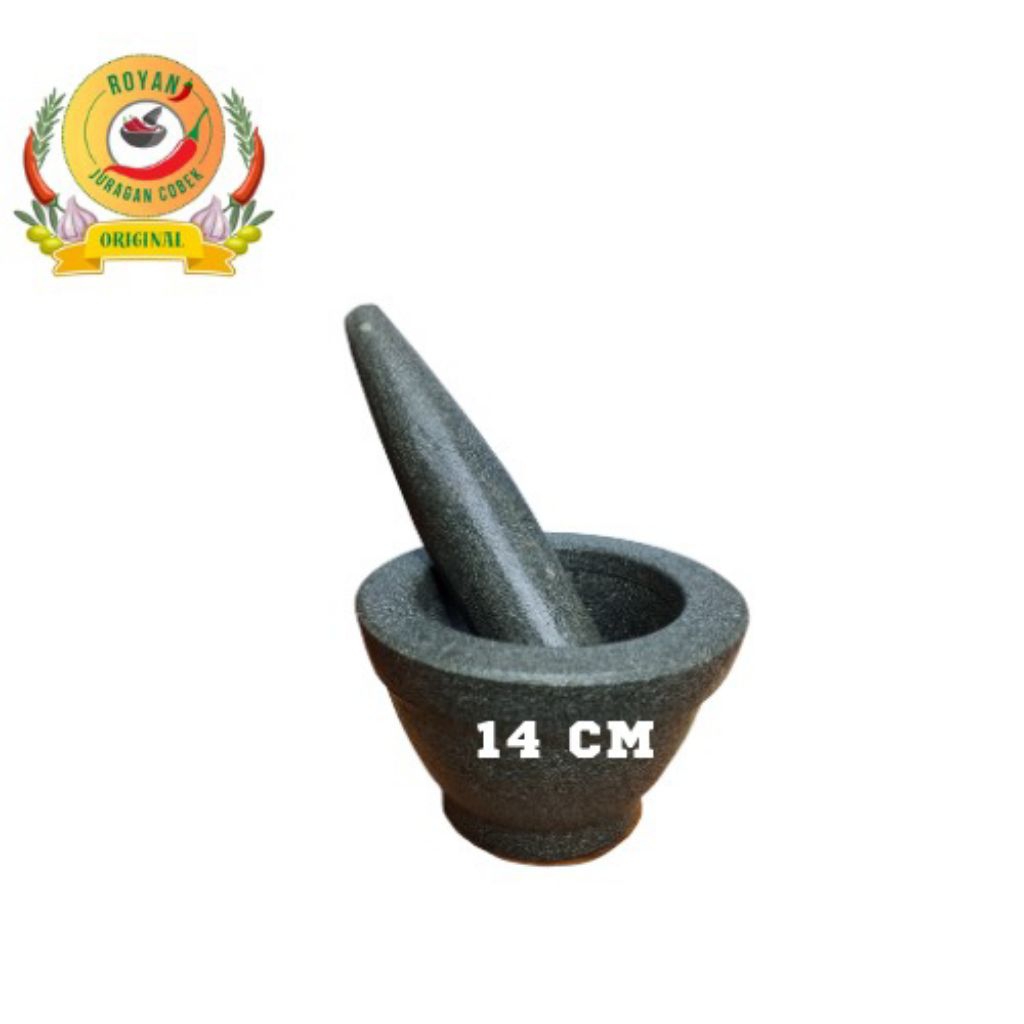 ORIGINAL STONE MORTAR FREE STONE ปูนขนาด 14 ซม. หินธรรมชาติ MOUNTAIN STONE