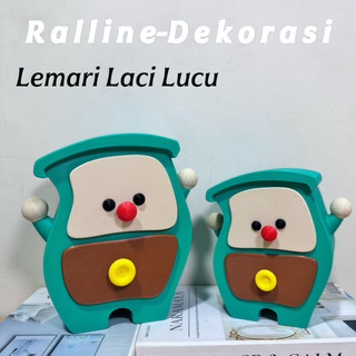REAL PIC -Lemari Laci Lucu Hijau Kotak Penyimpanan Hadiah Dresser Kartun  Laci Organizer Meja Hadiah
