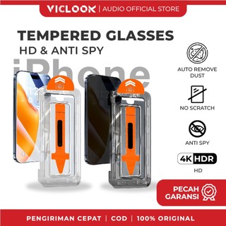 VICLOOK Easy Install Tempered glass Anti SPY HD Clear Fit for iPhone 11/12/13/14/15/16/17/X/XR/XS Mini Max Pro Plus