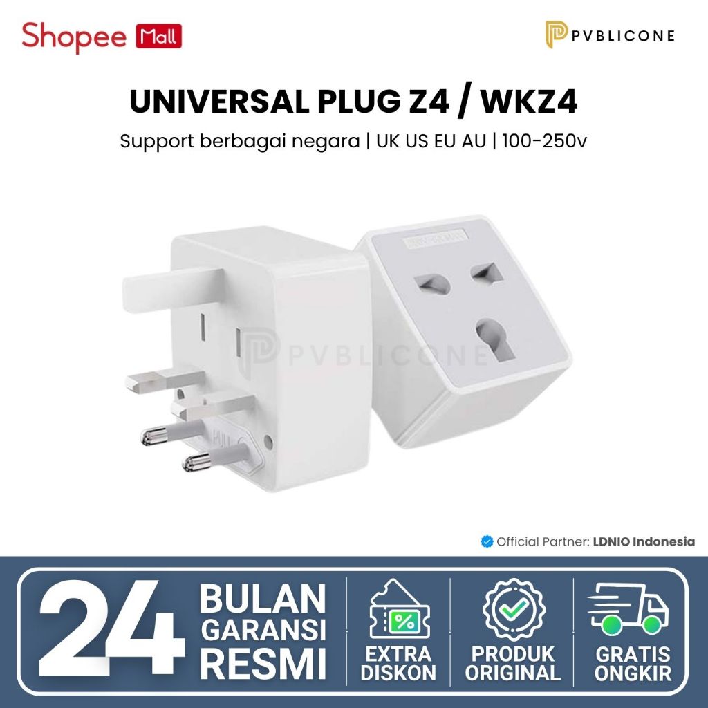 LDNIO Travel Converter Adapter ปลั๊กสากล Z4 6A ประเภท EU/US/UK/AU เดิม