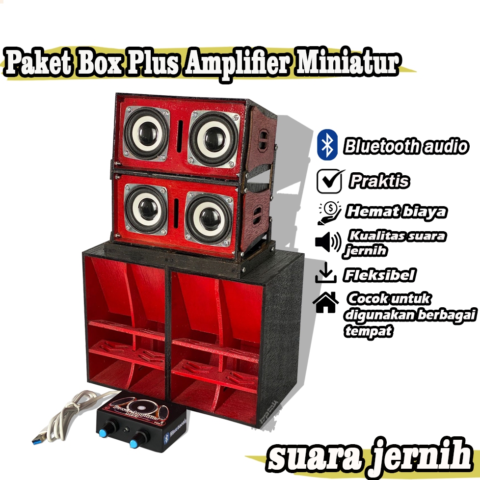 MERAH Miniature F1 3 Inch RED Speaker Box พร้อมใช้งาน