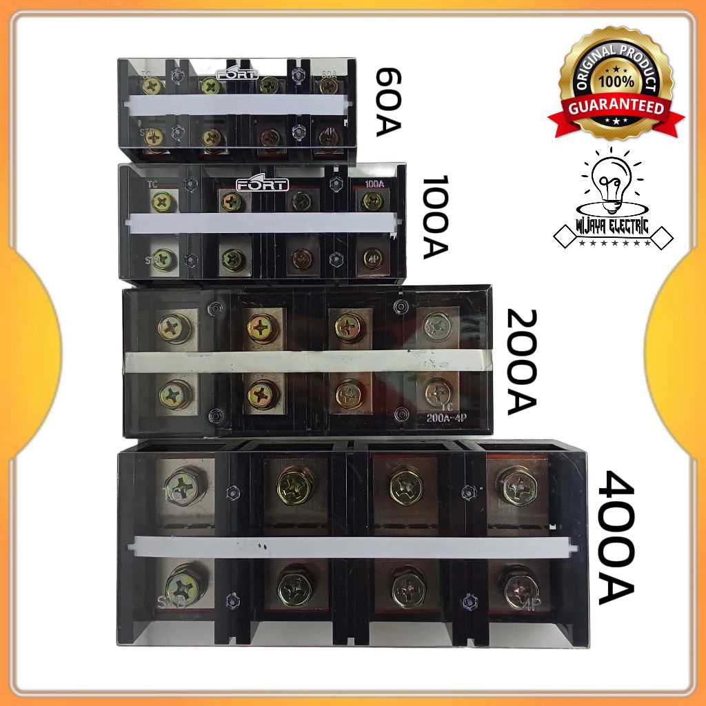เทอร์มินอลบล็อก 4p 60A / 100A / 200A / 400A สายเทอร์มินอล 4 เฟส TC-604 Tc-1004 tc-4004