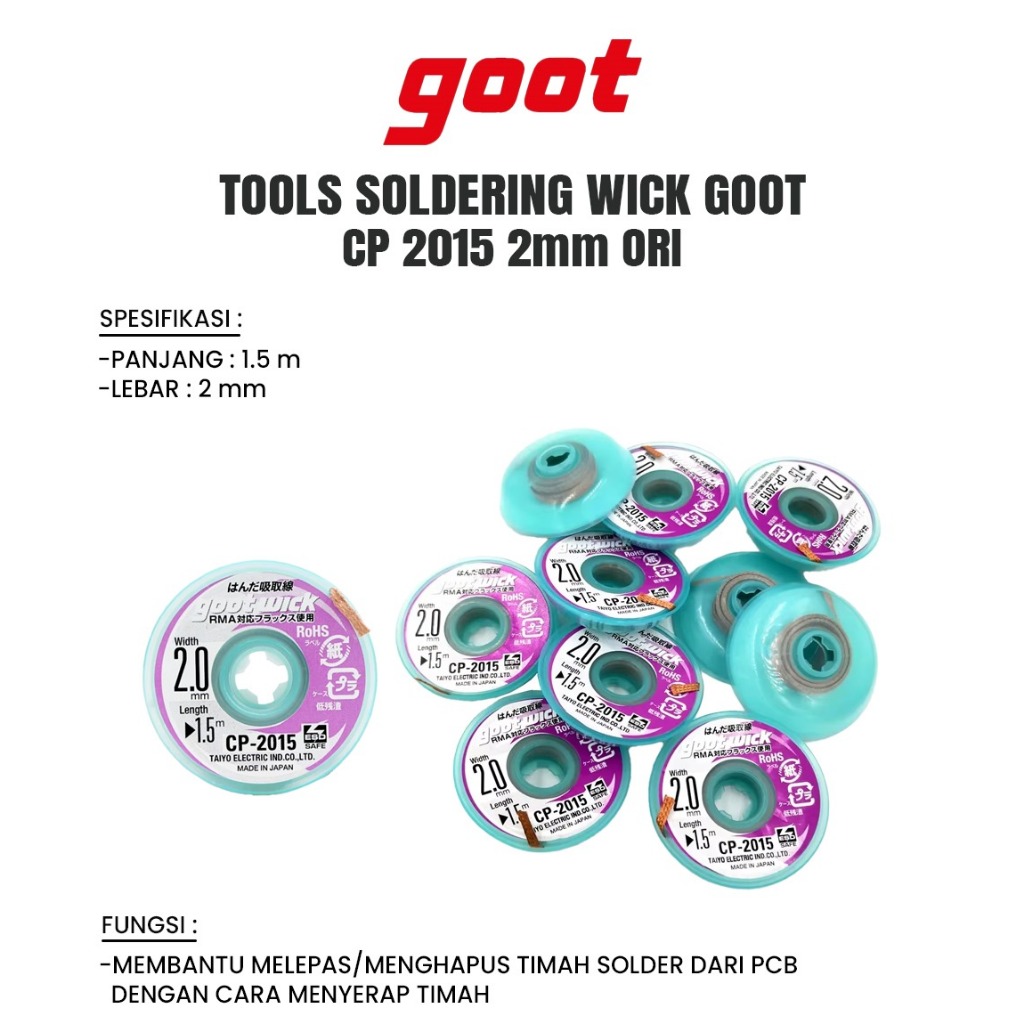 เครื่องมือ SOLDERING GOOT WICK CP 2015 2MM ORIGINAL 100%