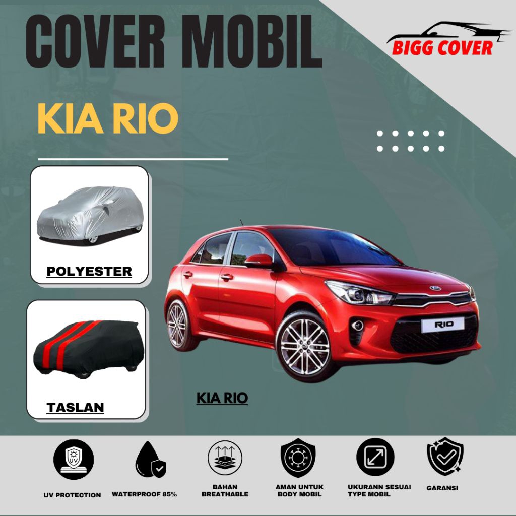 ผ้าคลุมรถ KIA RIO ผลิตจากพรีเมี่ยม TASLAN POLYESTER MATERIAL กันน้ํา NON-STICK