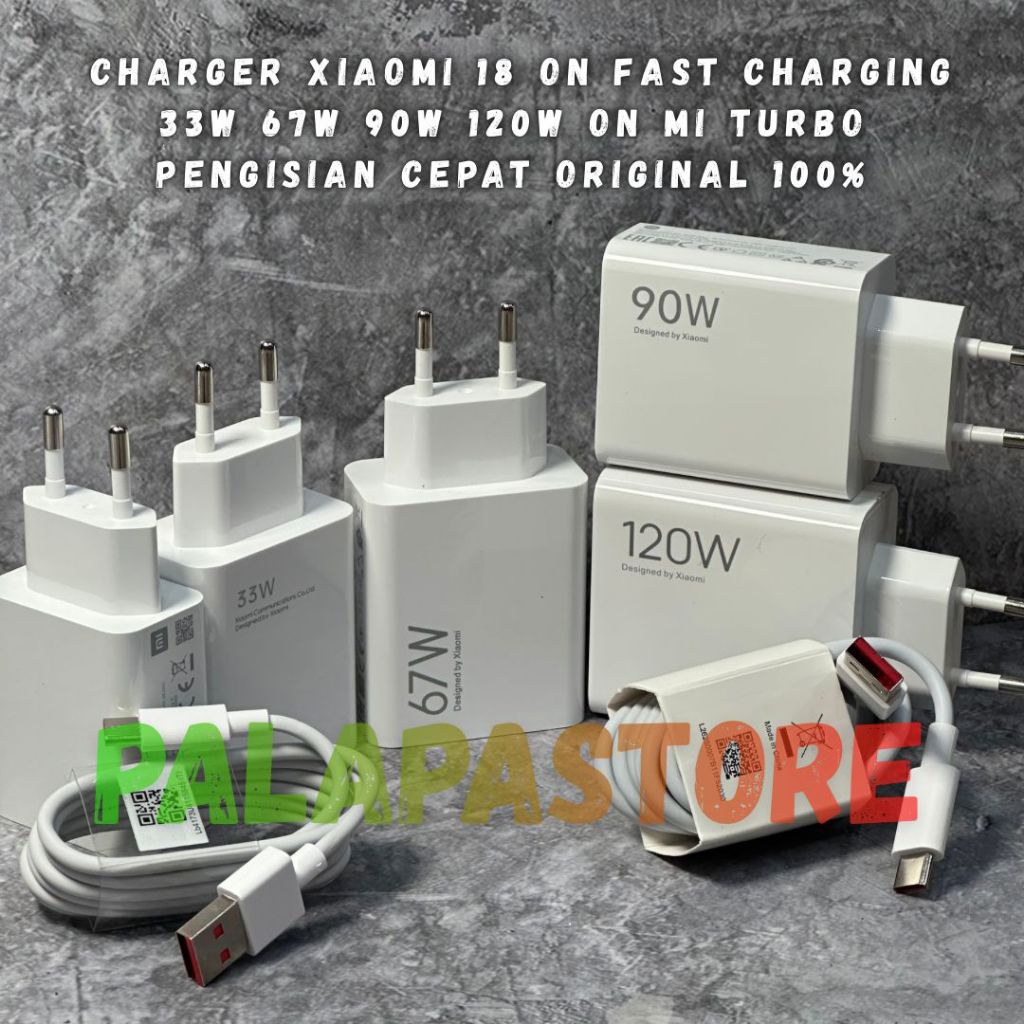 [PS]Xiaomi Charger 18W/ 33W/ 67W/ 90W/ 120W ของแท้ 100% Fast Charging Type C