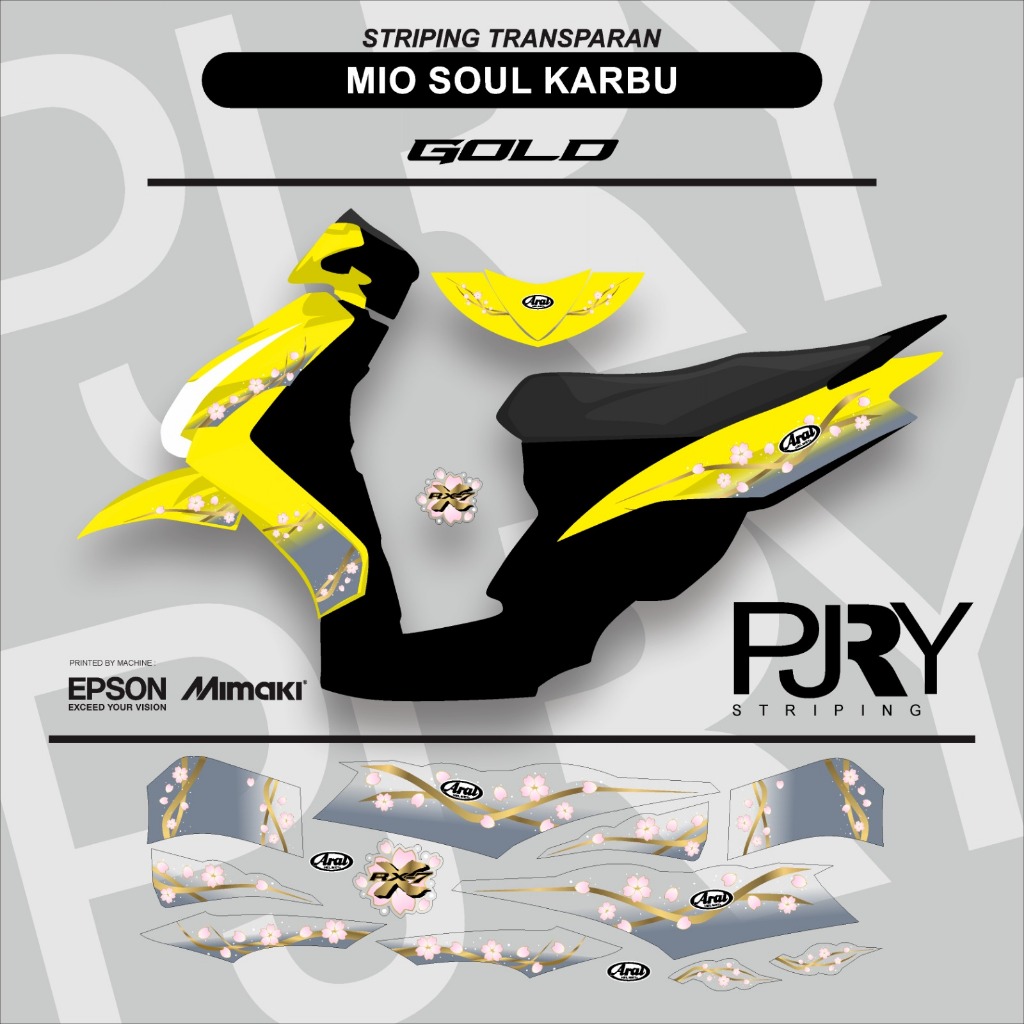 TRANSPARENT STRIPING MIO SOUL CARBON SAKURA ARAI VERSION