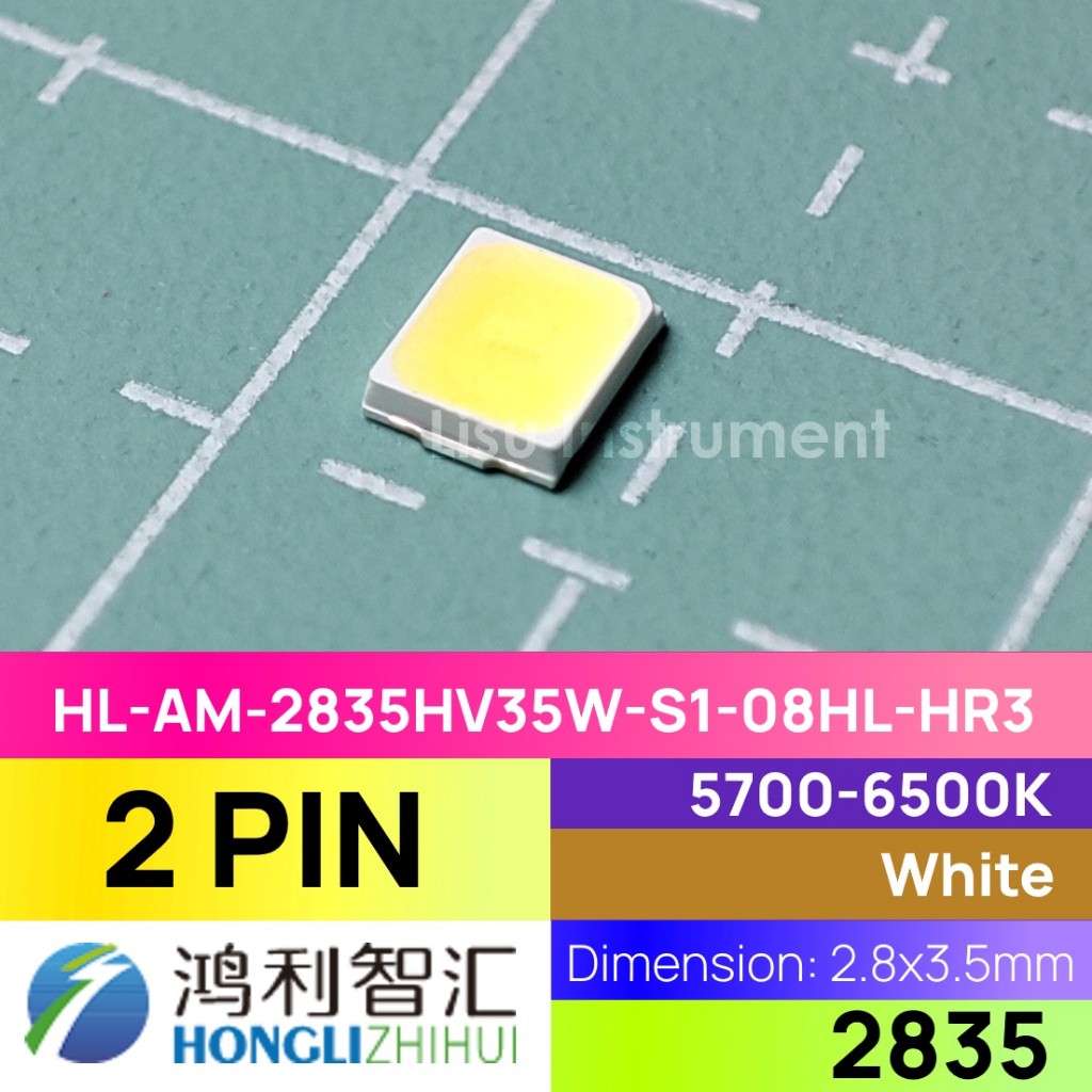 HL-AM-2835HV35W-S1-08HL-HR3 2835 LED SMD 2Pin SMD2835-2P 6000K-7000K 10V 30mA HONGLITRONIC
