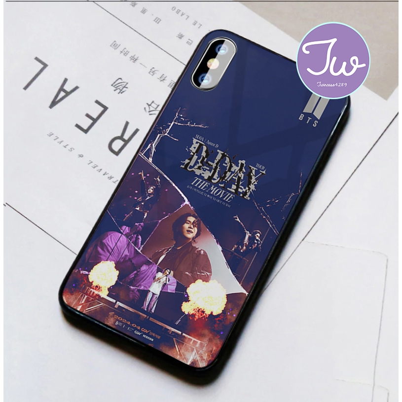Cool Suga Yoongi Dday Glass Case HP Casing READY TYPES OF HP ทุกรุ่น