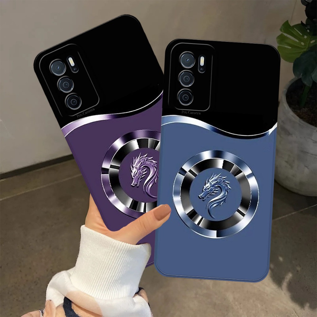 (FA-01) OPPO A16 - A54S - A54 - A55 Softcase Procamera Silicon Case motif circle drag0n Silicon - Ca