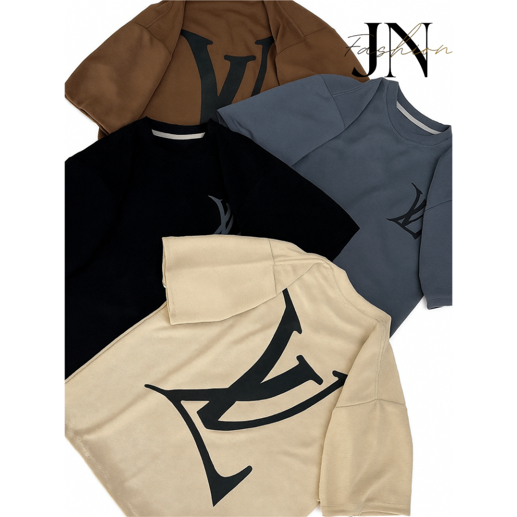 JN-FASHION | Premium Oversize T-Shirt - Adult Mens Oversize T-Shirt (LV) - สีส้ม KNIT IMPORT PREMIUM