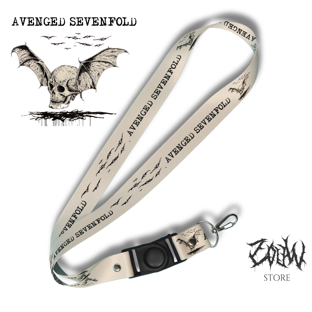 GANTUNGAN ZW LANYARD AVENGED SEVENTFOLD A7X ใหม่สีน้ําตาลพวงกุญแจผู้ถือบัตรกรณี Handphone Key แหวนปรับได้