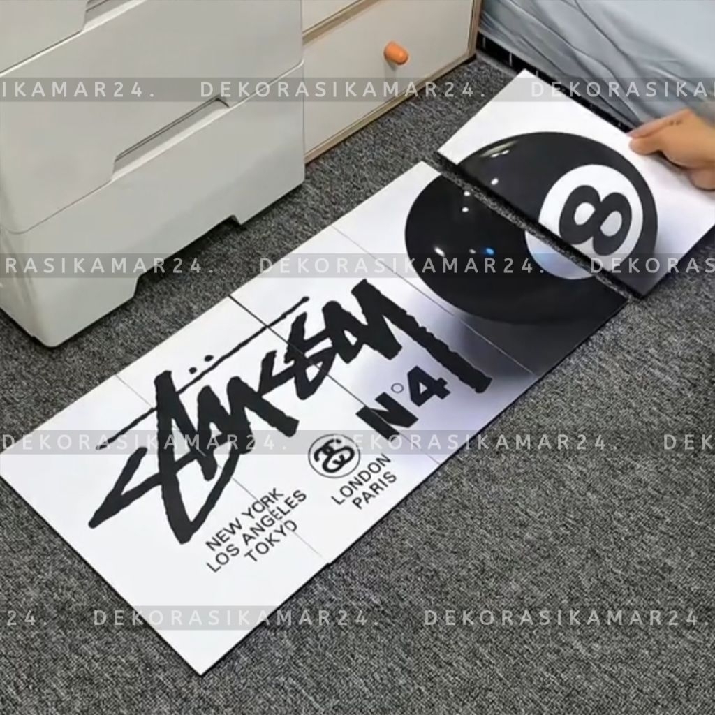 ความงามตกแต่งผนังห้องนอน-stussy แบรนด์ streetwear โปสเตอร์ 1 ชุดตกแต่งจอแสดงผล