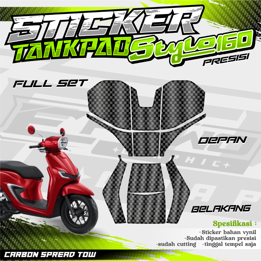 STYLO 160 STRIPING DASHBOARD PROTECTOR - STYLO 160 TANKPAD - STYLO 160 DECKPAD - BODY PROTECTOR DECK