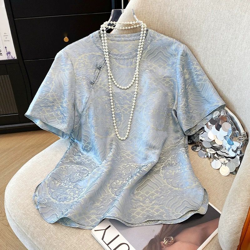 TOP 4929/4930 QIPAO TOP / QIBAO COTTON SHORT SLEEVE BLOUSE / CNY CHEONGSAM TOP BLOUSE