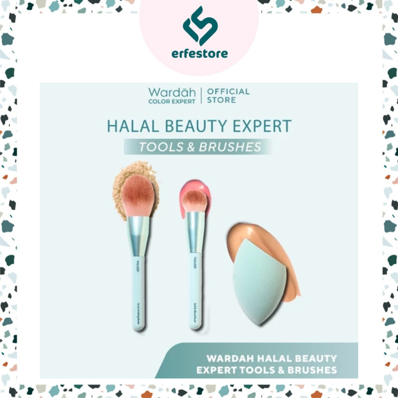 Wardah Beauty Blender I Wardah Buff & Blend Brush I Wardah Set & Finishing Brush - Wardah Make Up Ki