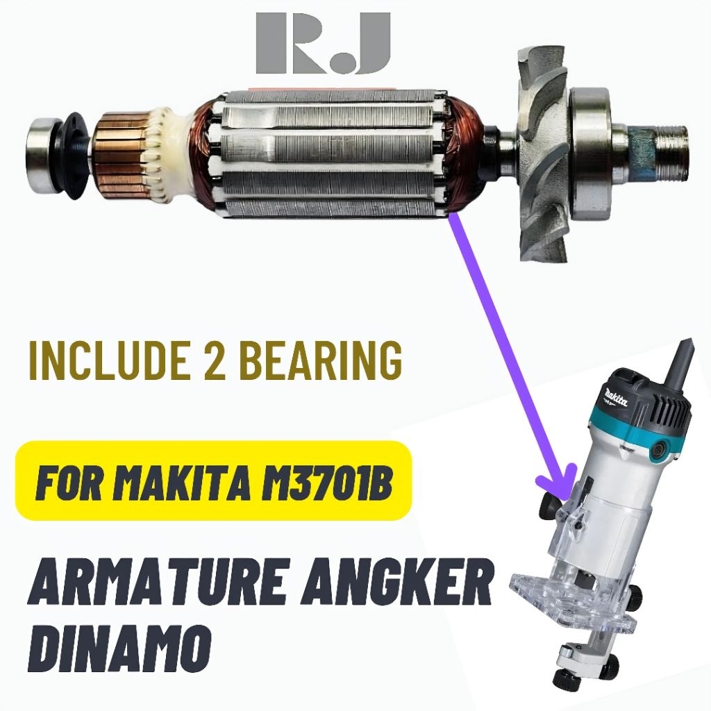 MESIN Makita M3701B Armature Anchor Dynamo Profile Machine เครื่องไม้ Trimmer M 3701 B อะไหล่
