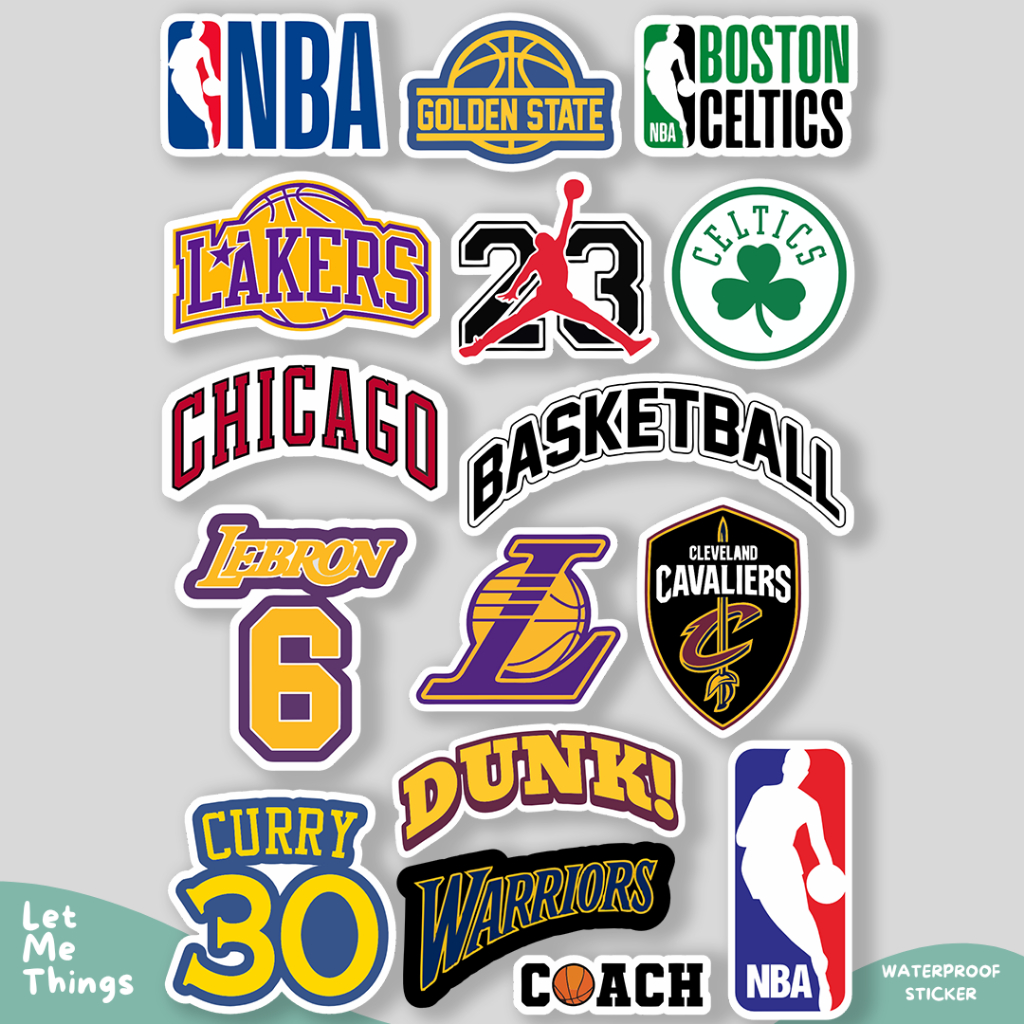 สติ๊กเกอร์บาสเก็ตบอล NBA LAKERS CELTICS กันน้ํา || สติ๊กเกอร์บาสเก็ตบอลคุณภาพสูง
