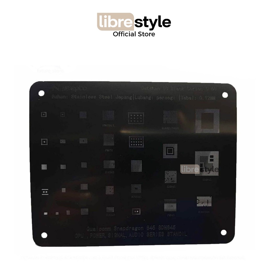 NEPTO IC MOLD BLACK SERIES C-60 0.12MM สแตนเลสญี่ปุ่น QUALCOMM SNAPDRAGON 845 เดิม