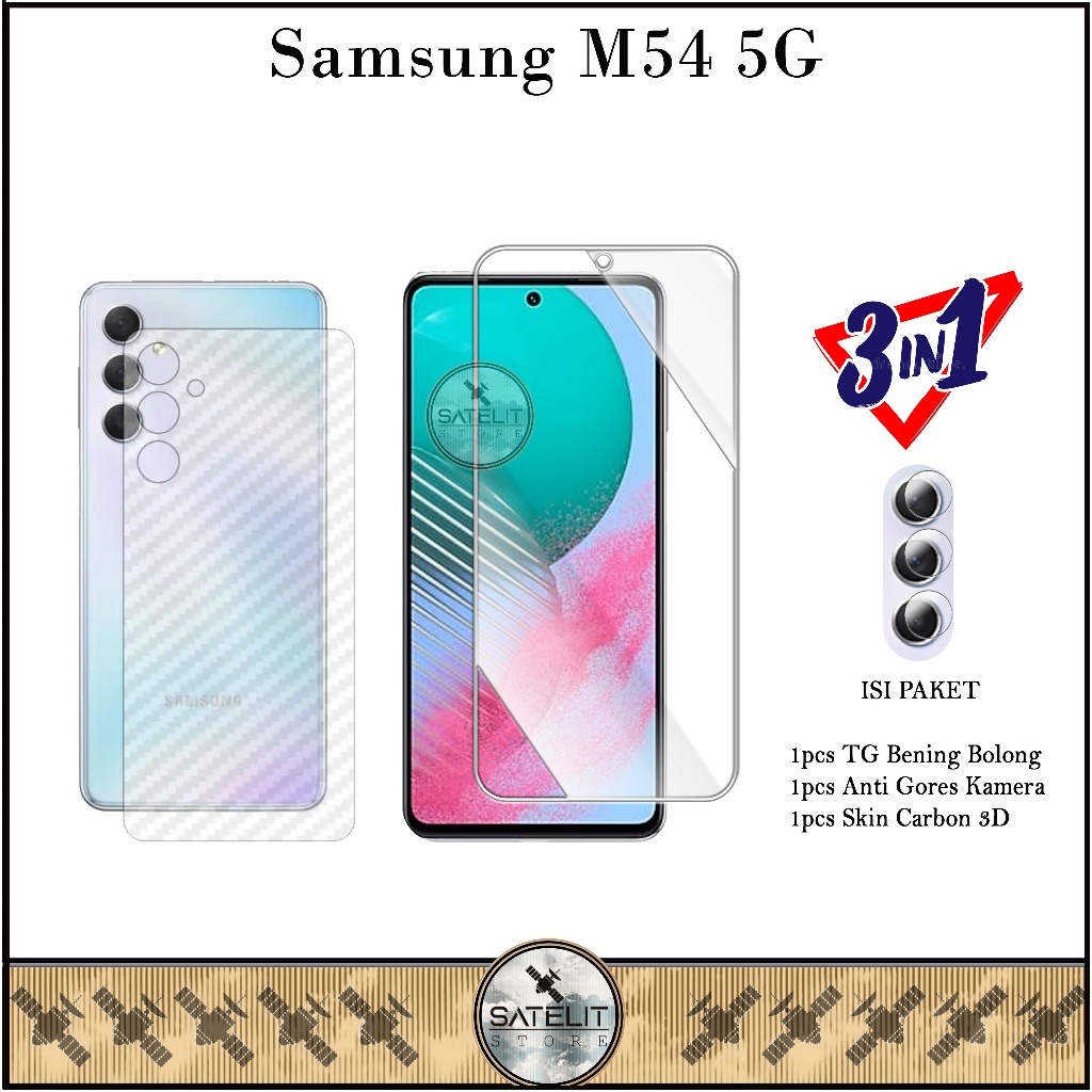 3IN1 Anti-Scratch Clear Camera Hole Samsung Galaxy M54 5G M55 5G M62 F62