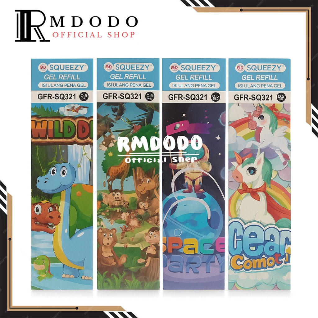 Rmdodo - ไส้ปากกาเจลตัวอักษร 0.5 มม. [1 กล่อง - 20 ชิ้น] / ไส้หมึกปากกาเรียบ GFR-SQ321