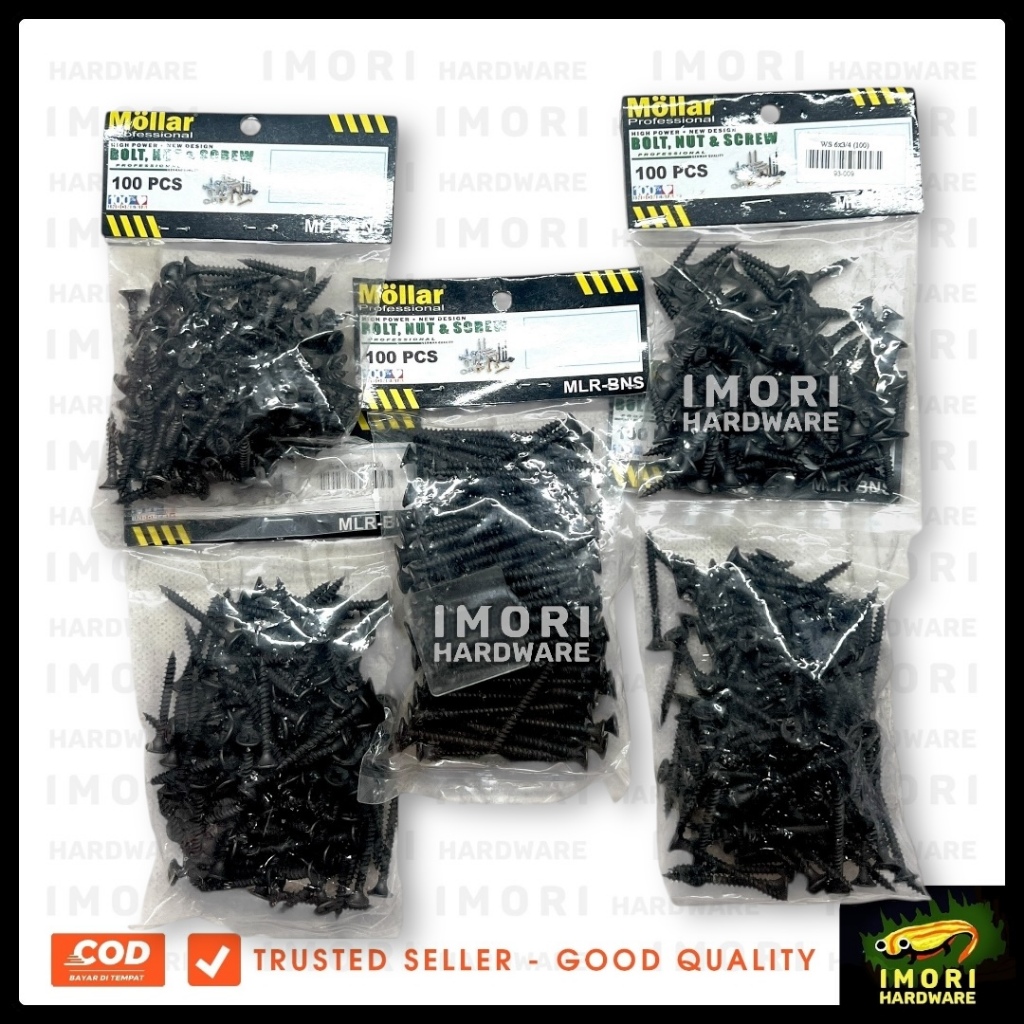 MOLLAR GRC สกรูเหล็กแสงยิปซั่ม 6 x 3/4 - 2 นิ้ว im