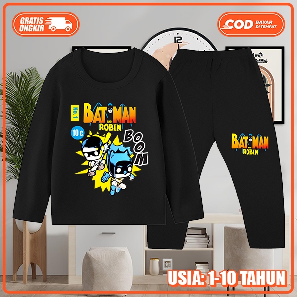 BATMAN ชุดนอนแขนยาวเด็กชายพร้อมกางเกงขายาว 1-10 ปี KS-139