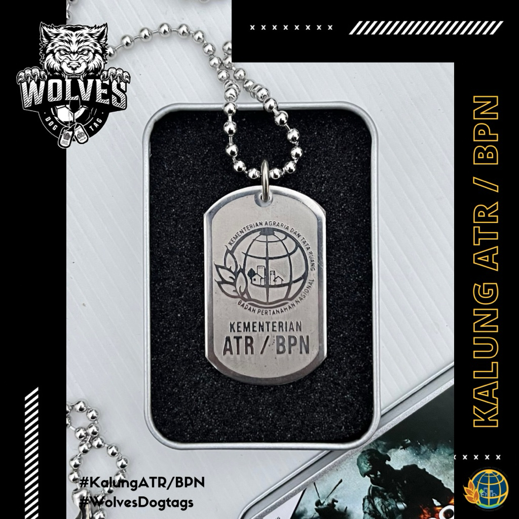 สร้อยคอ ATR BPN / กระทรวงอากราเรียนและสร้อยคอ Tata / หน่วยงานแห่งชาติ / นาย. BPN ป้ายสุนัข / อุปกรณ์