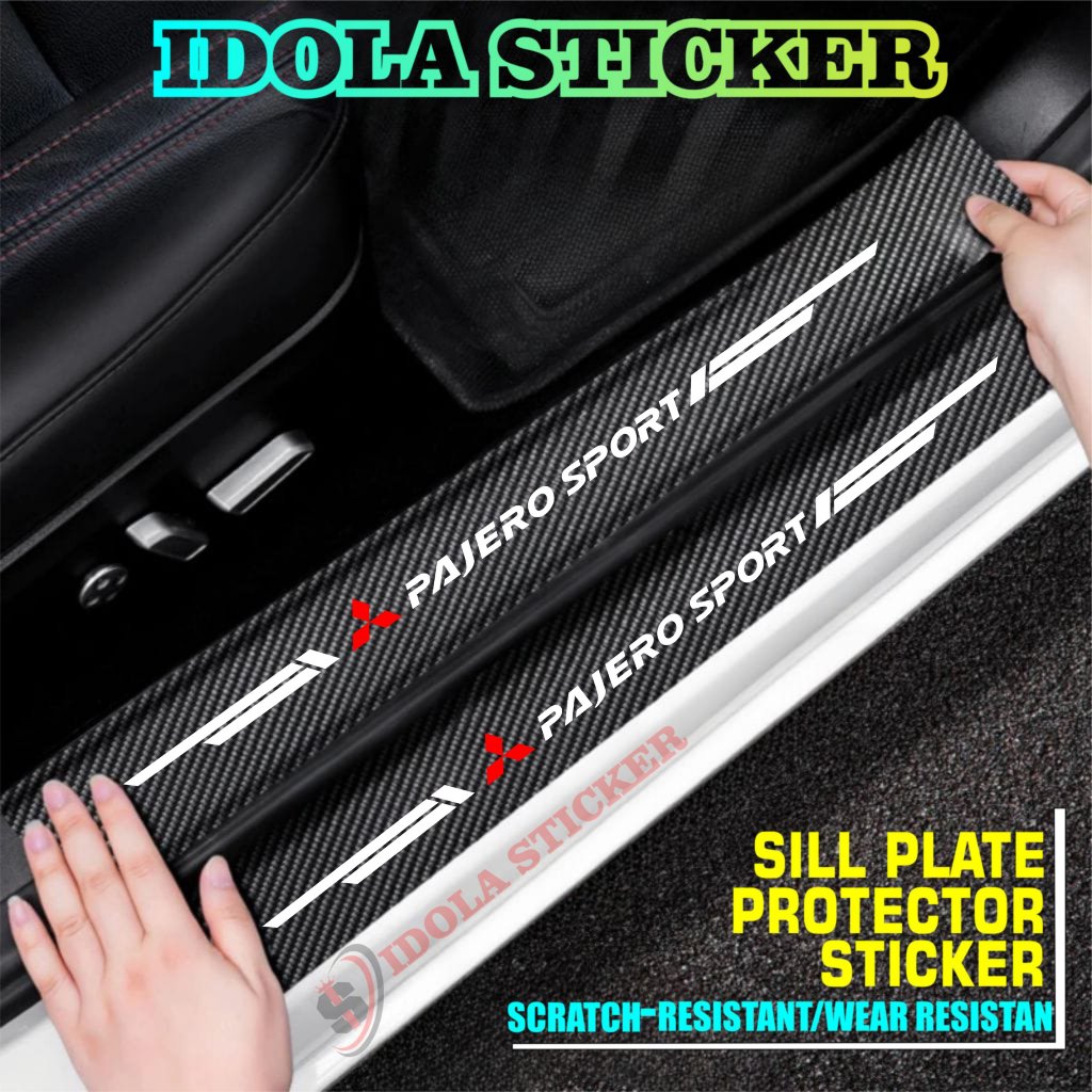 SILL PLATE สติ๊กเกอร์คาร์บอน MITSUBISHI PAJERO SPORT สติ๊กเกอร์รถ FOOT REST PROTECTOR สติ๊กเกอร์ ขาย